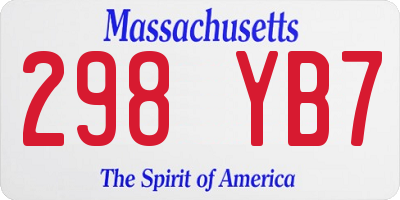 MA license plate 298YB7