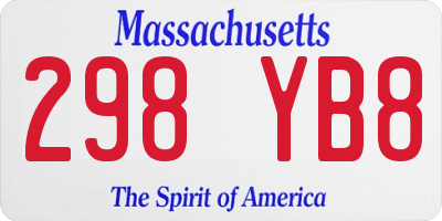 MA license plate 298YB8