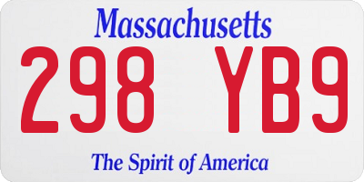 MA license plate 298YB9