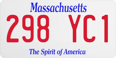MA license plate 298YC1