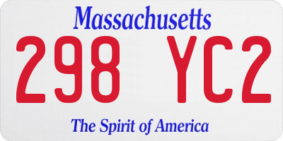 MA license plate 298YC2
