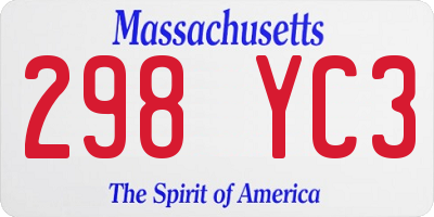 MA license plate 298YC3