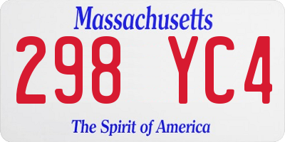 MA license plate 298YC4