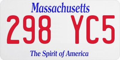 MA license plate 298YC5