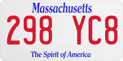 MA license plate 298YC8