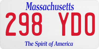 MA license plate 298YD0