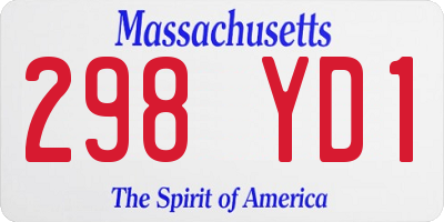 MA license plate 298YD1