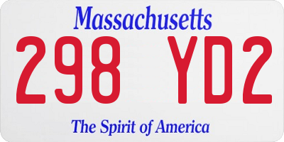 MA license plate 298YD2