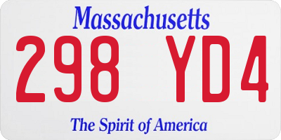 MA license plate 298YD4