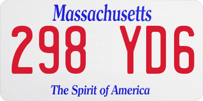 MA license plate 298YD6