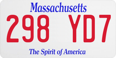 MA license plate 298YD7