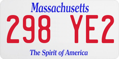 MA license plate 298YE2