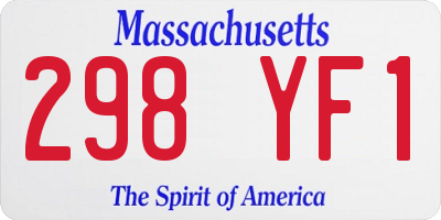 MA license plate 298YF1