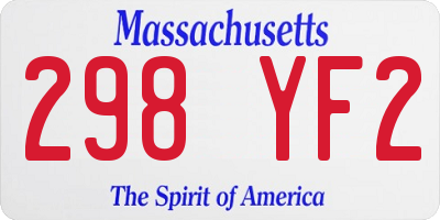 MA license plate 298YF2
