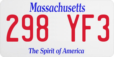 MA license plate 298YF3