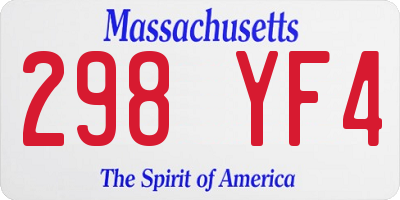 MA license plate 298YF4