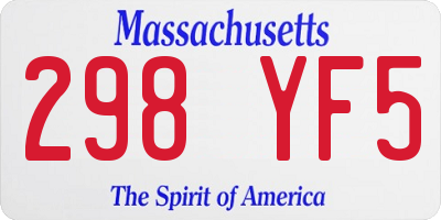 MA license plate 298YF5