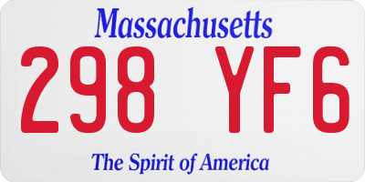 MA license plate 298YF6