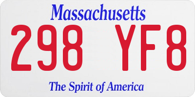 MA license plate 298YF8