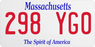 MA license plate 298YG0