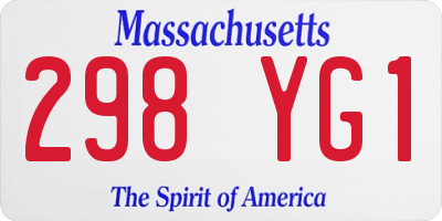 MA license plate 298YG1