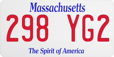 MA license plate 298YG2