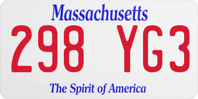 MA license plate 298YG3