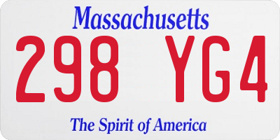 MA license plate 298YG4