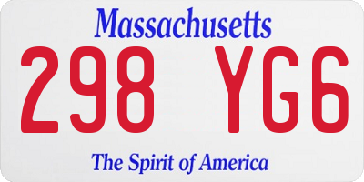 MA license plate 298YG6