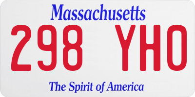 MA license plate 298YH0