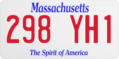 MA license plate 298YH1