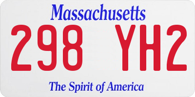 MA license plate 298YH2