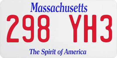 MA license plate 298YH3