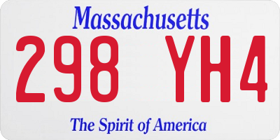 MA license plate 298YH4