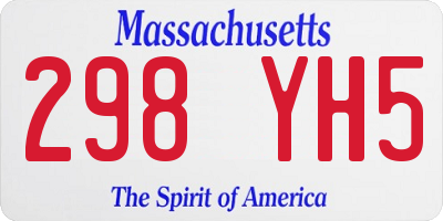MA license plate 298YH5