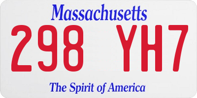 MA license plate 298YH7