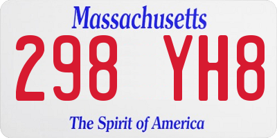 MA license plate 298YH8