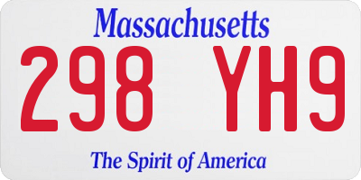 MA license plate 298YH9