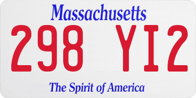 MA license plate 298YI2