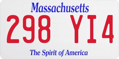 MA license plate 298YI4