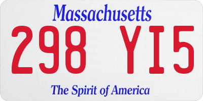 MA license plate 298YI5