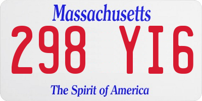 MA license plate 298YI6