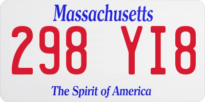 MA license plate 298YI8