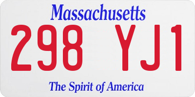 MA license plate 298YJ1