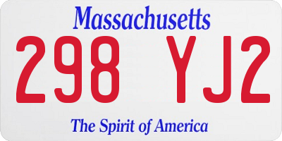 MA license plate 298YJ2