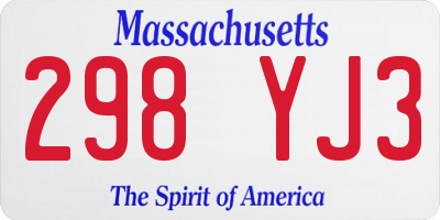 MA license plate 298YJ3