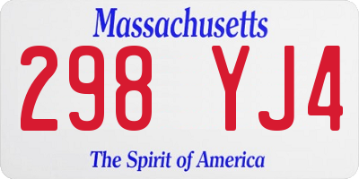MA license plate 298YJ4