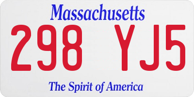 MA license plate 298YJ5