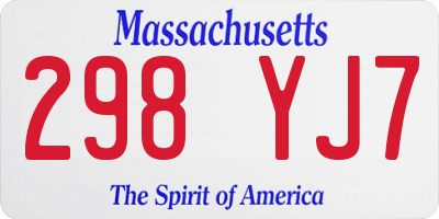 MA license plate 298YJ7