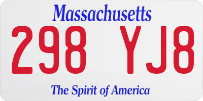 MA license plate 298YJ8